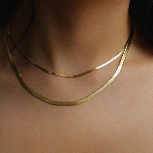Snake flat chain necklace - Zafari Studio Jewelry