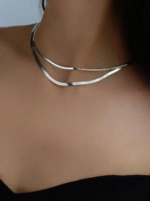 Snake flat chain necklace - Zafari Studio Jewelry