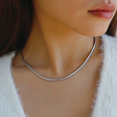 Popular Design Flat 18K Gold Plated Snake Chain Necklace - Zafari Studio Jewelry