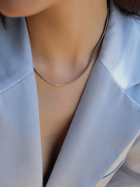 Popular Design Flat 18K Gold Plated Snake Chain Necklace - Zafari Studio Jewelry