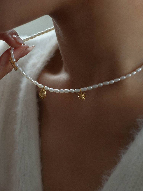 Star Multi Pendant Pearl Necklace - Zafari Studio Jewelry