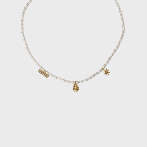 Star Multi Pendant Pearl Necklace - Zafari Studio Jewelry