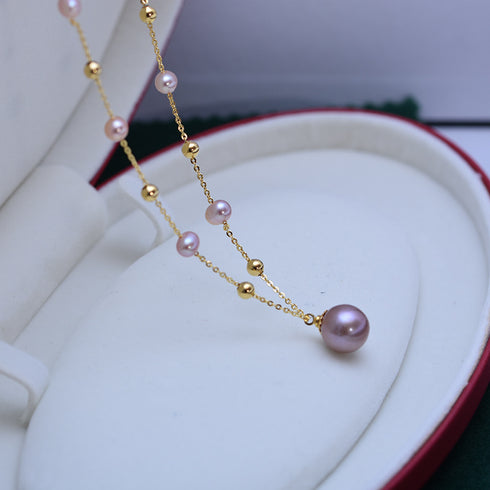 Pearl Teardrop Pendant Beaded Necklace - Zafari Studio Jewelry