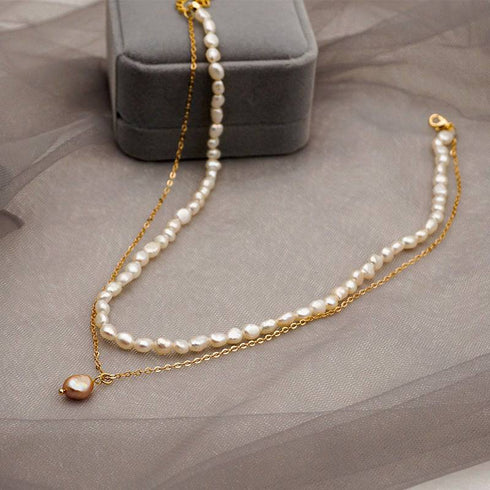 TINA Layered Pearl Necklace and Bracelet (Purchase Individually) - Zafari Studio Jewelry