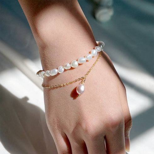 TINA Layered Pearl Necklace and Bracelet (Purchase Individually) - Zafari Studio Jewelry