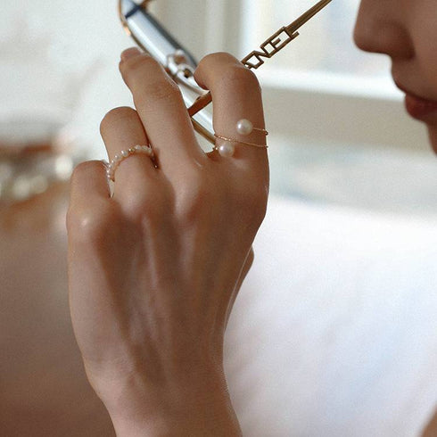 Double wrap peal ring 14K Yellow Gold - Zafari Studio Jewelry