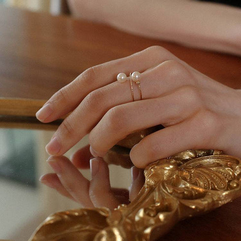 Double wrap peal ring 14K Yellow Gold - Zafari Studio Jewelry