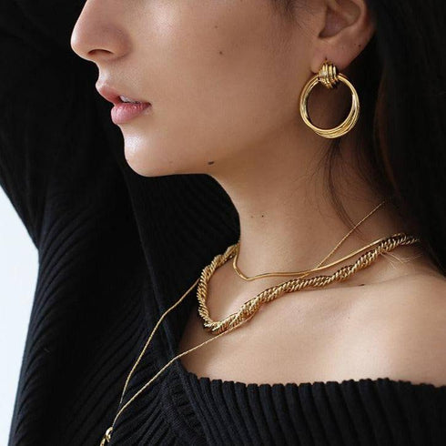 The Twisted Soul Gold Hoop Earrings - Zafari Studio Jewelry