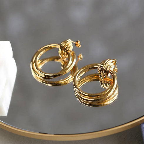 The Twisted Soul Gold Hoop Earrings - Zafari Studio Jewelry
