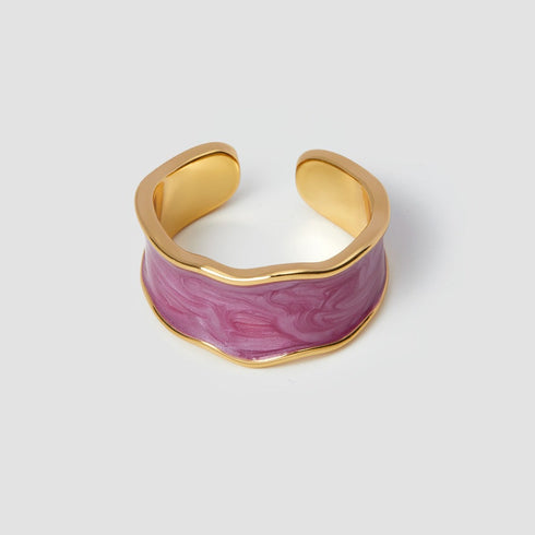Enamel Charm Open Ring - Zafari Studio Jewelry