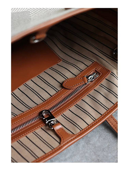 Never Full Small Caramel Tote Bag Commuter Bag - Zafari Studio Jewelry