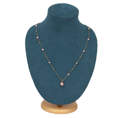 Pearl Teardrop Pendant Beaded Necklace - Zafari Studio Jewelry