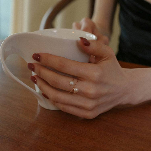 Double wrap peal ring 14K Yellow Gold - Zafari Studio Jewelry