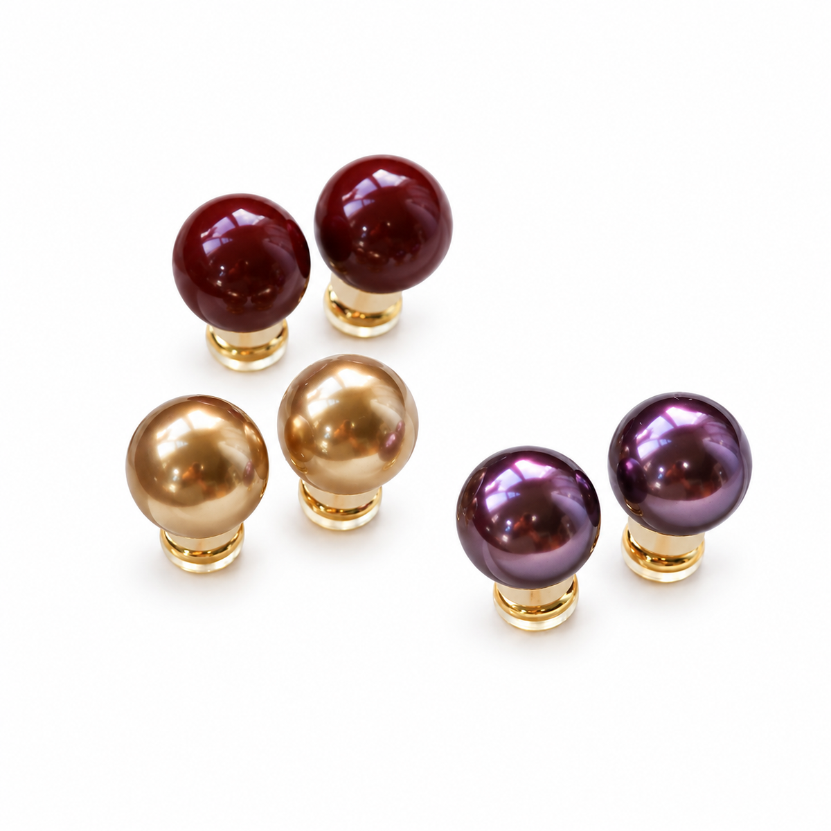 Pearl Bead Ear Stud Earrings on a white background.