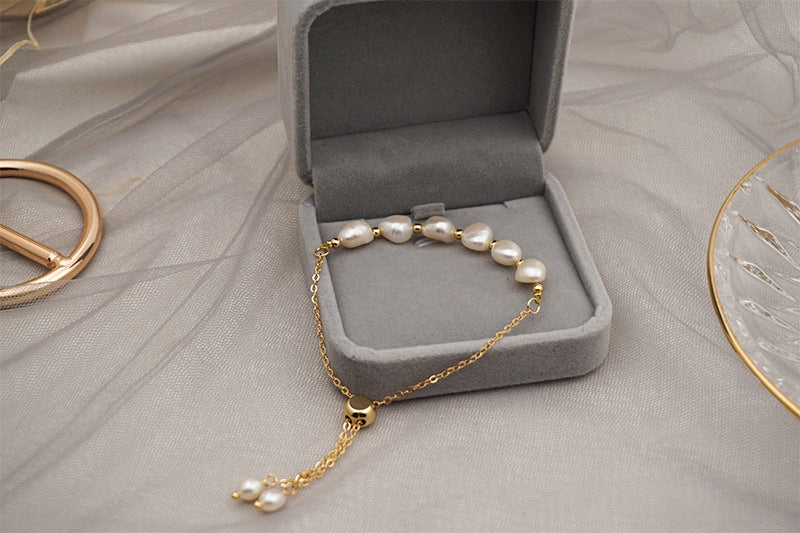 Modern Freshwater Pearl Adjustable Bracelet - Bracelets | ZAFARI Studio Jewelry