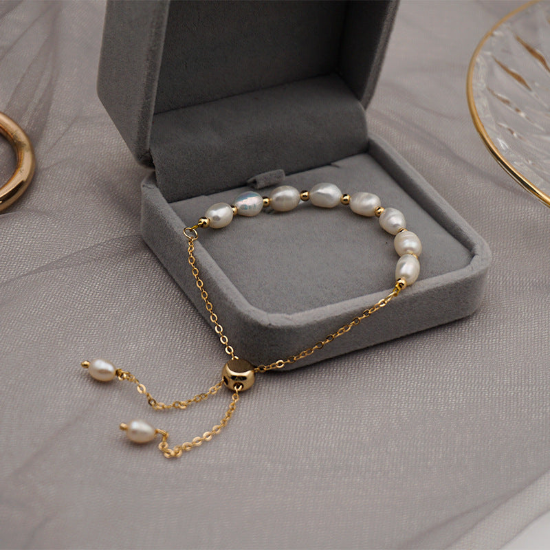 Modern Freshwater Pearl Adjustable Bracelet - Bracelets | ZAFARI Studio Jewelry