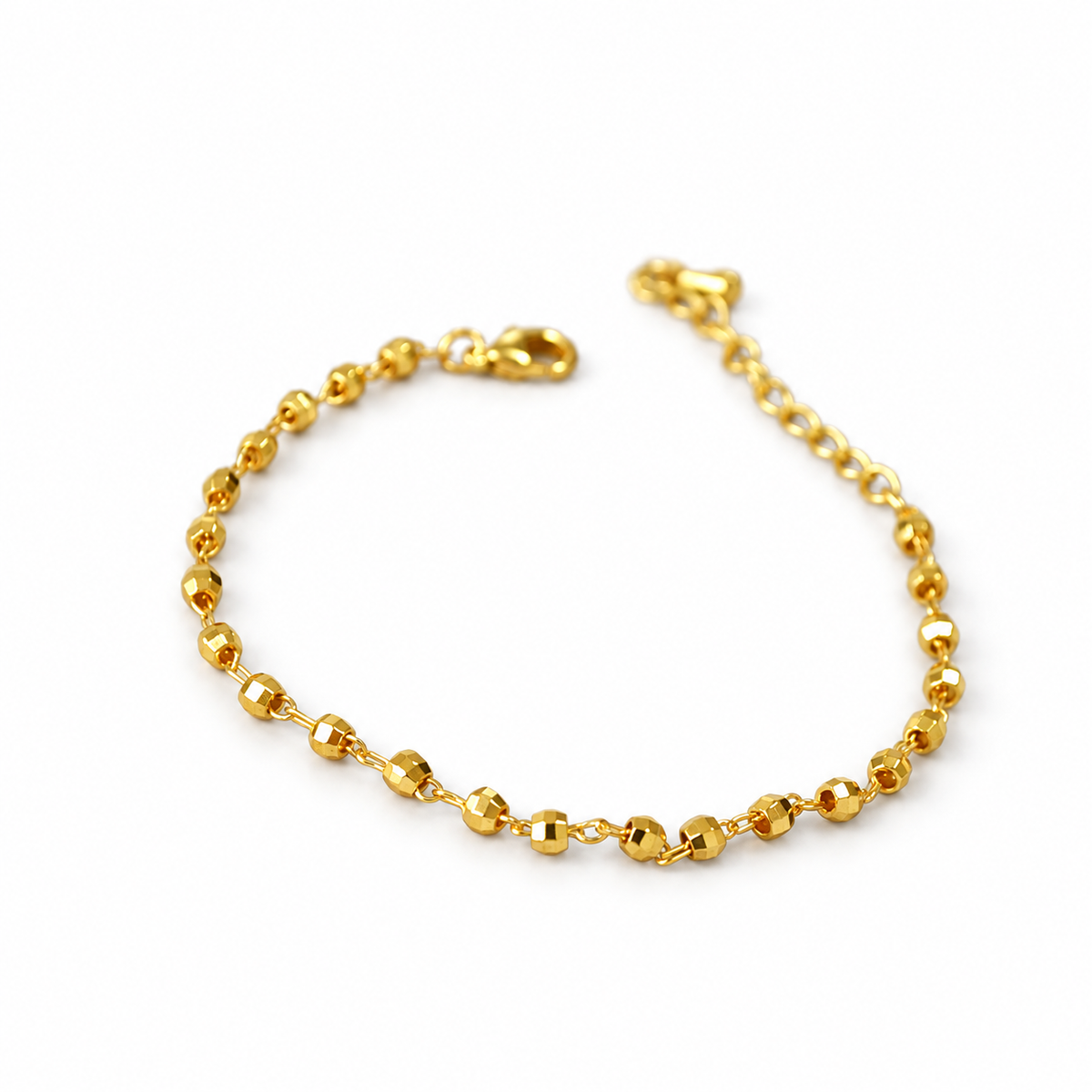 Beaded Ball Chain Bracelet shown as a pair on a white background.