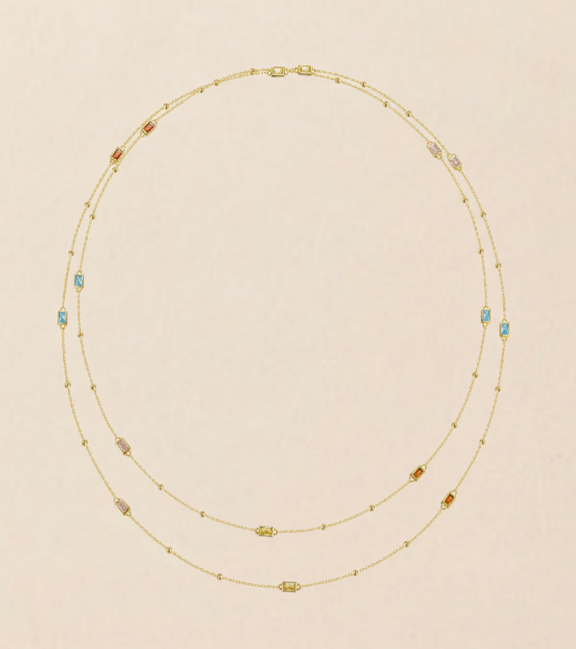 Layered Sterling Silver Crystal Necklace - Necklaces | ZAFARI Studio Jewelry