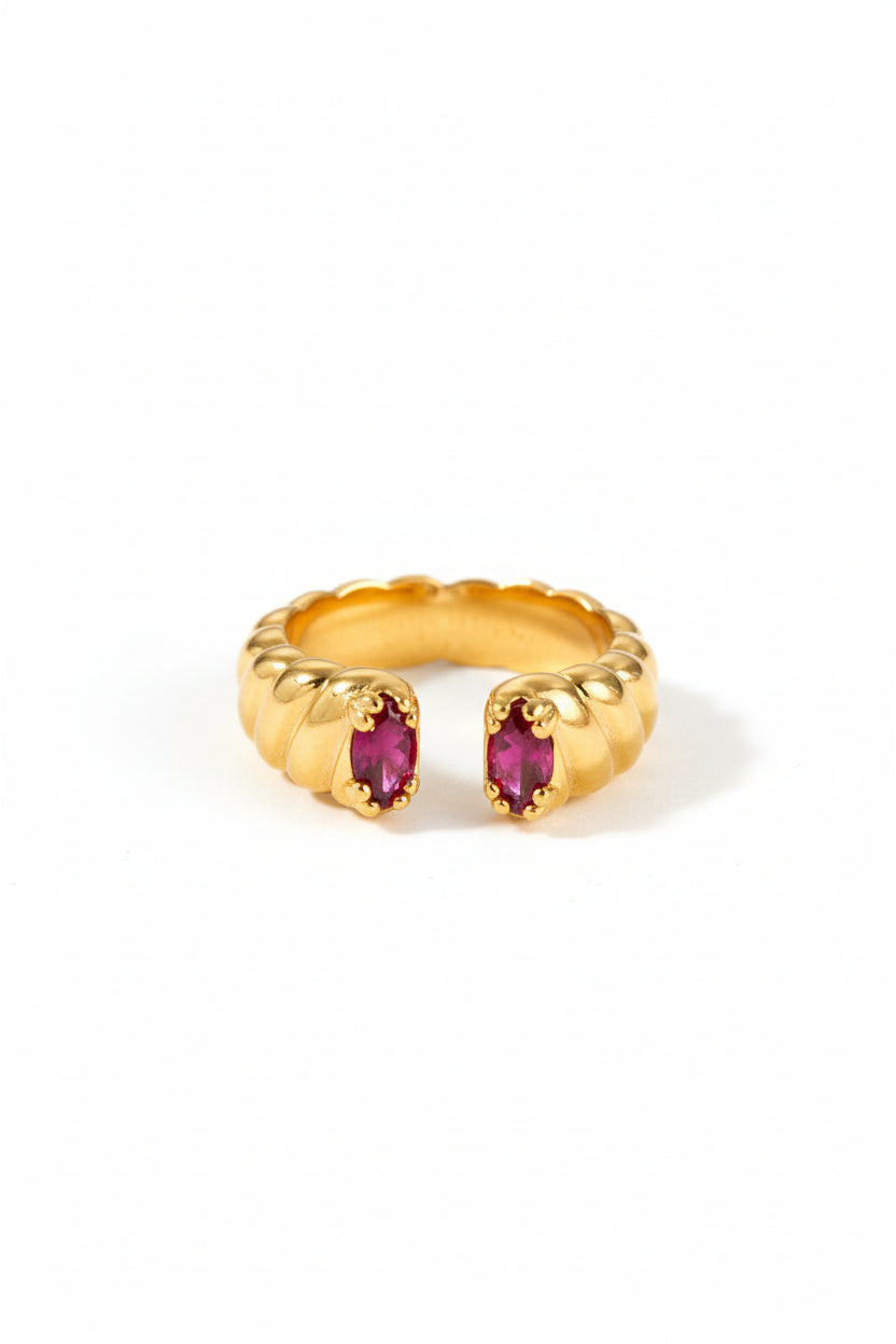 Prong Zircon Open Ring - Rings | ZAFARI Studio Jewelry