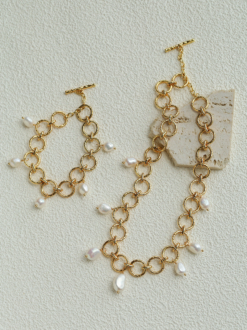 Organic Pearl Charm Bracelet