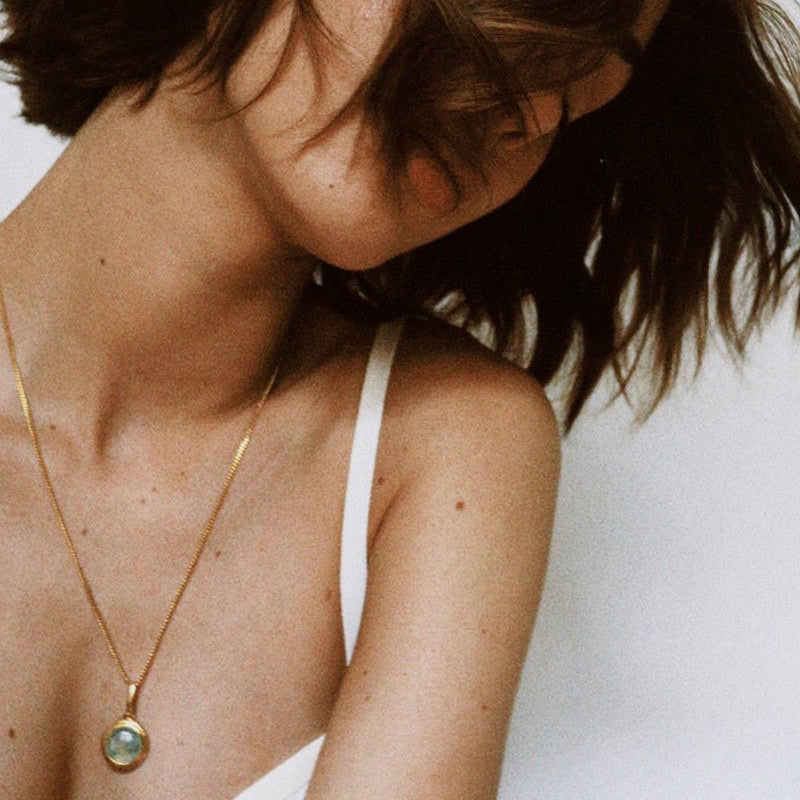 Vintage Citrine & Prehnite Gemstone Gold Vermeil Necklace - Necklaces | ZAFARI Studio Jewelry