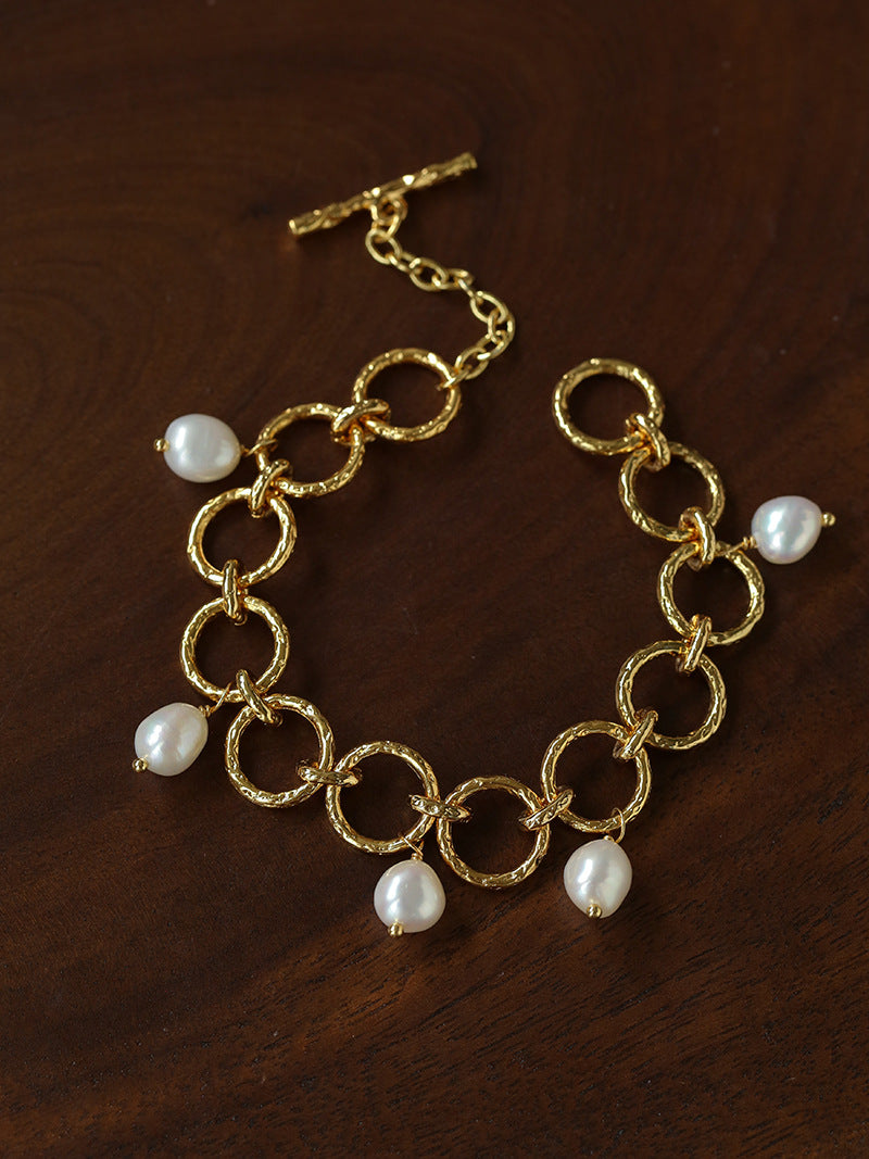 Organic Pearl Charm Bracelet