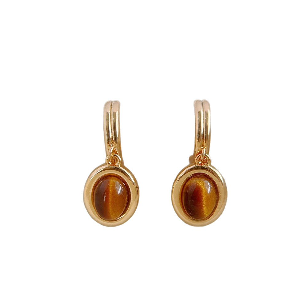 Tiger's Eye Gemstone Earrings - Earrings | ZAFARI Studio Jewelry