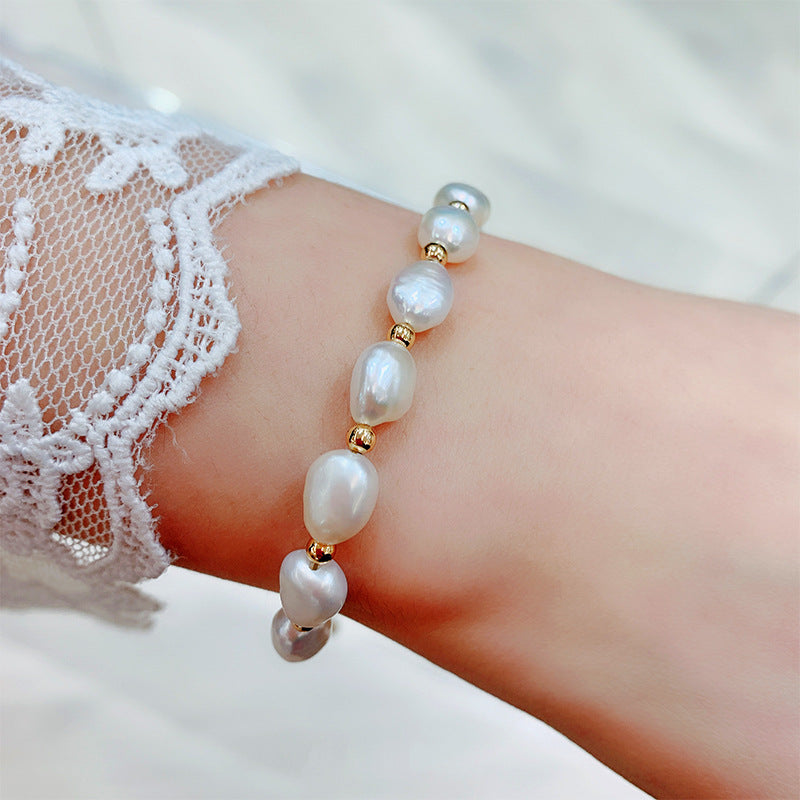 Modern Freshwater Pearl Adjustable Bracelet - Bracelets | ZAFARI Studio Jewelry