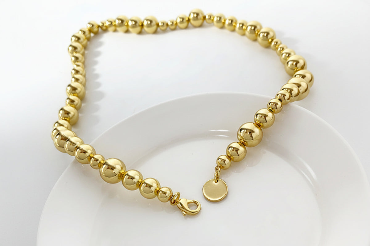 Graduated Round Ball Necklace - Necklaces | ZAFARI Studio Jewelry