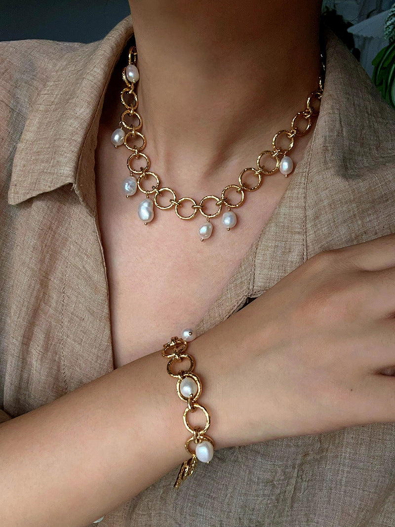 Organic Pearl Charm Bracelet