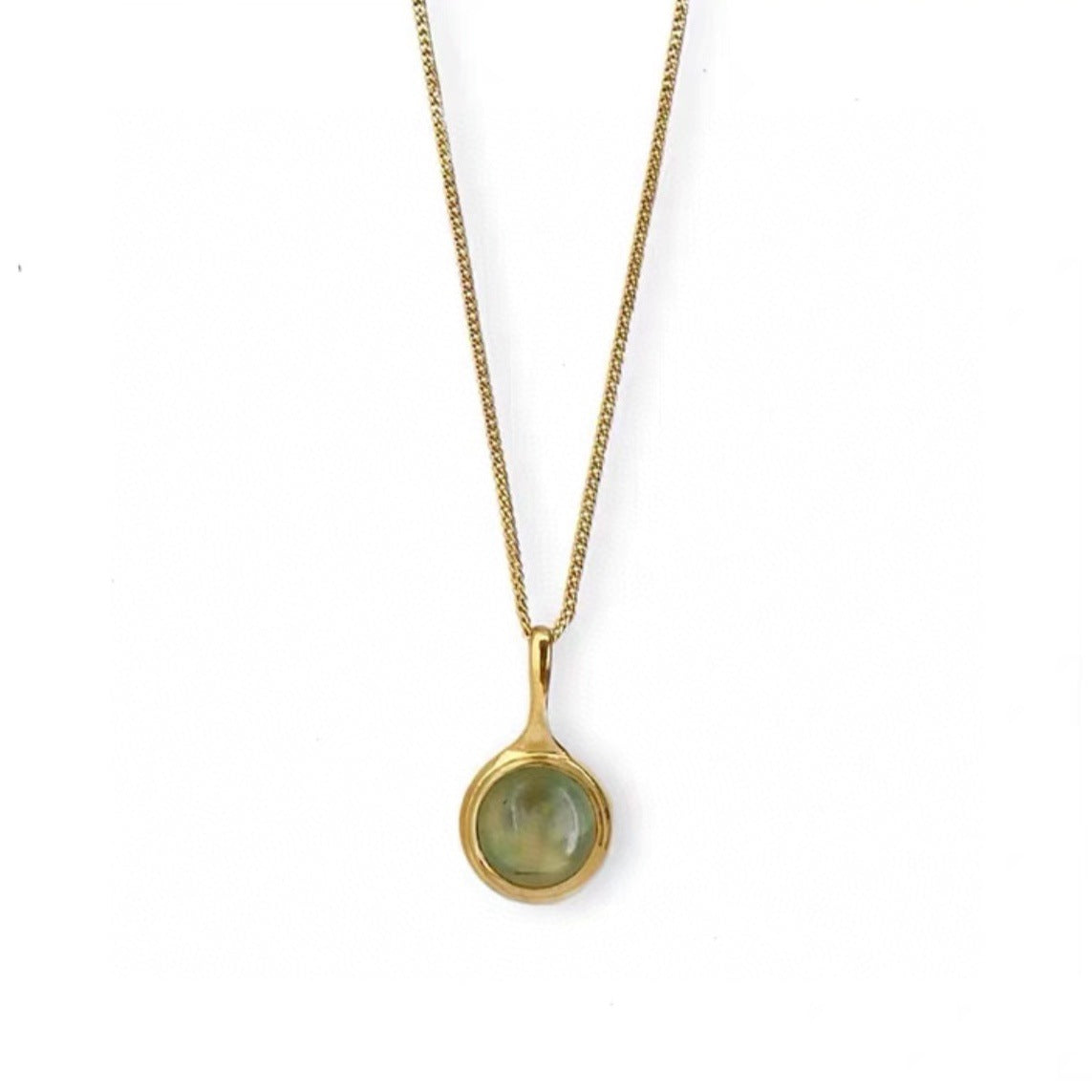 Vintage Citrine & Prehnite Gemstone Gold Vermeil Necklace - Necklaces | ZAFARI Studio Jewelry