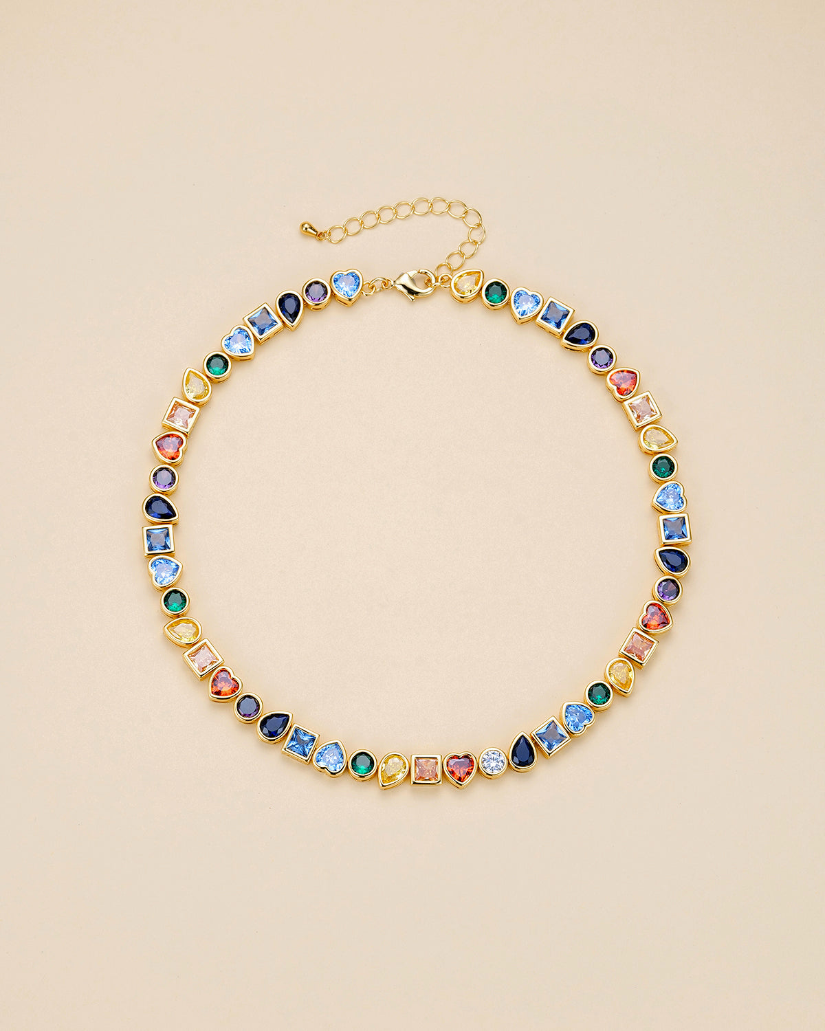 Rainbow Gemstone Choker Necklace - Necklaces | ZAFARI Studio Jewelry