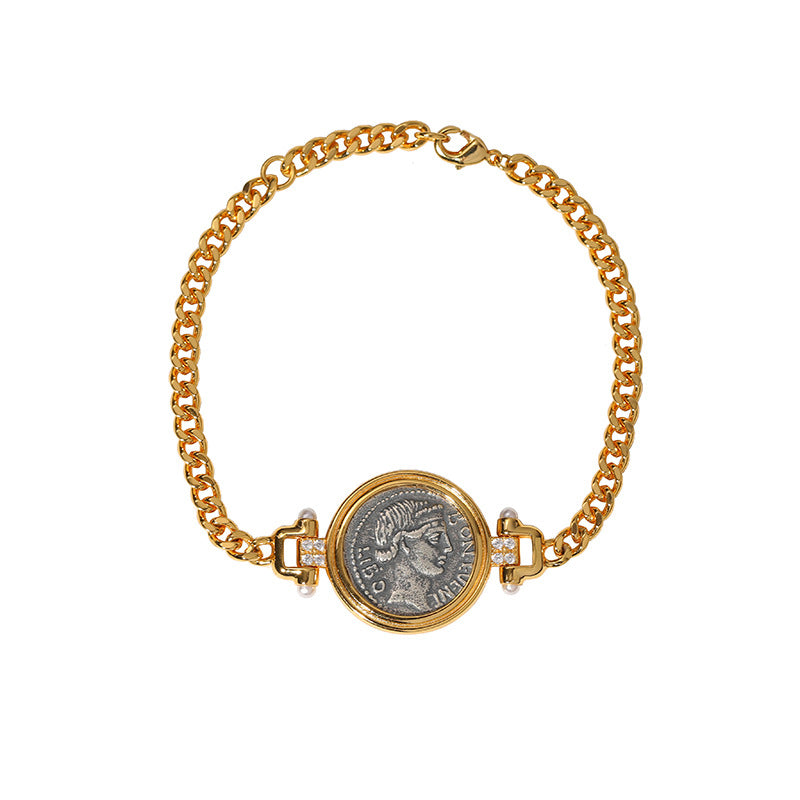 Roman Ancient Coin Bracelet Sterling Silver - Zafari Studio Jewelry