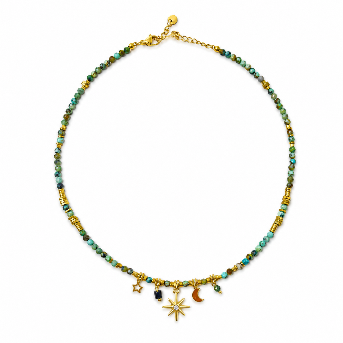 Celestial Turquoise Necklace shown as a pair on a white background.