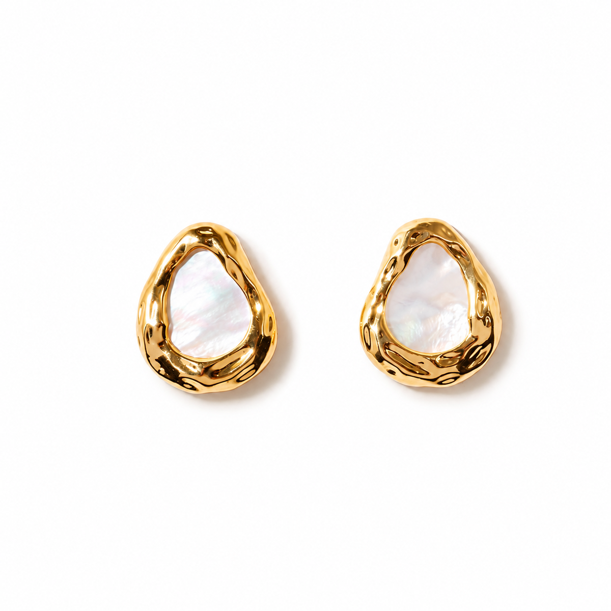 Gold-Plated Baroque Pearl Shell Earrings — product detail