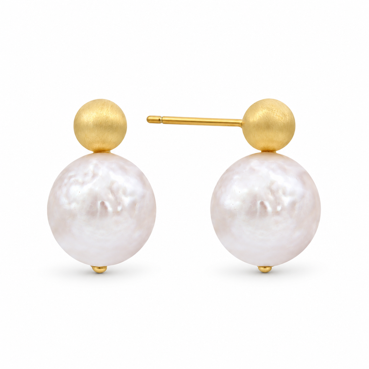 Bean Baroque Pearl Earrings — product detail on a white background