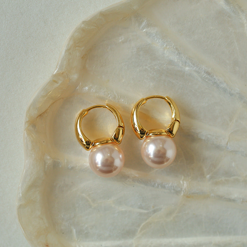 Classic Bucket-Shaped Swarovski Pearl Earrings - Zafari Studio - Zafari Jewlery 