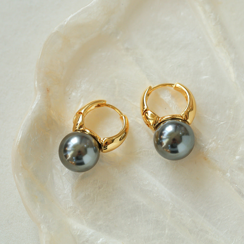 Classic Bucket-Shaped Swarovski Pearl Earrings - Zafari Studio - Zafari Jewlery 