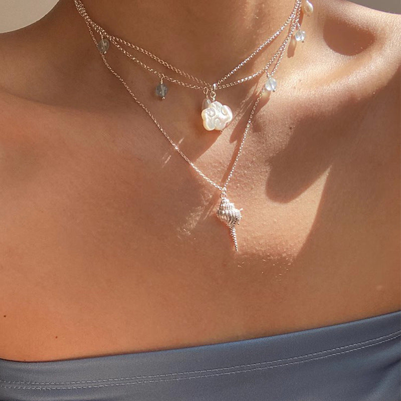 S925 Silver Conch Shell Necklace - Zafari Studio Jewelry