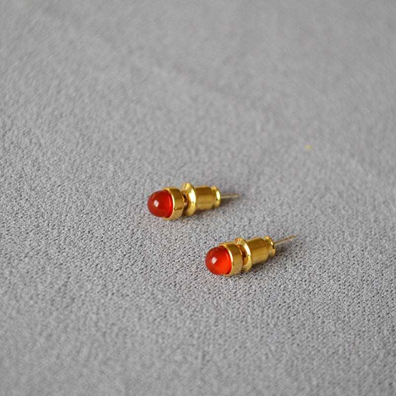 Onyx,Jadeite, Amethyst Gemstone Stud Earrings - Zafari Studio - Zafari Jewlery 