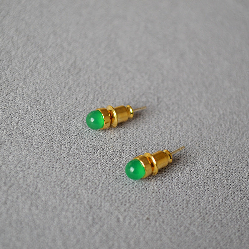 Onyx,Jadeite, Amethyst Gemstone Stud Earrings - Zafari Studio - Zafari Jewlery 