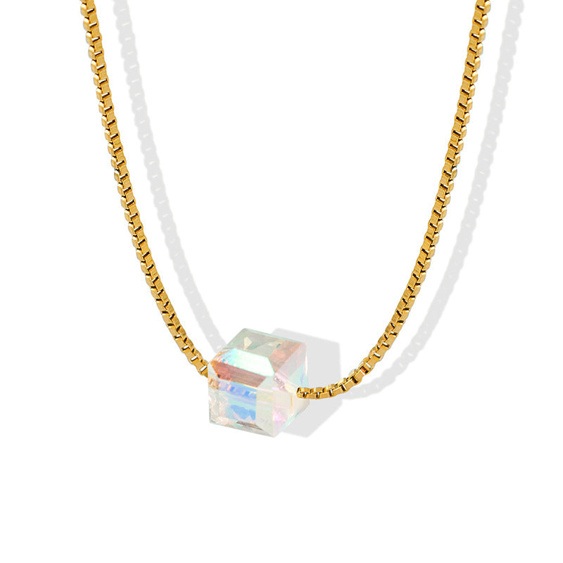 Swarovski Cube Crystal Necklace - Zafari Studio Jewelry