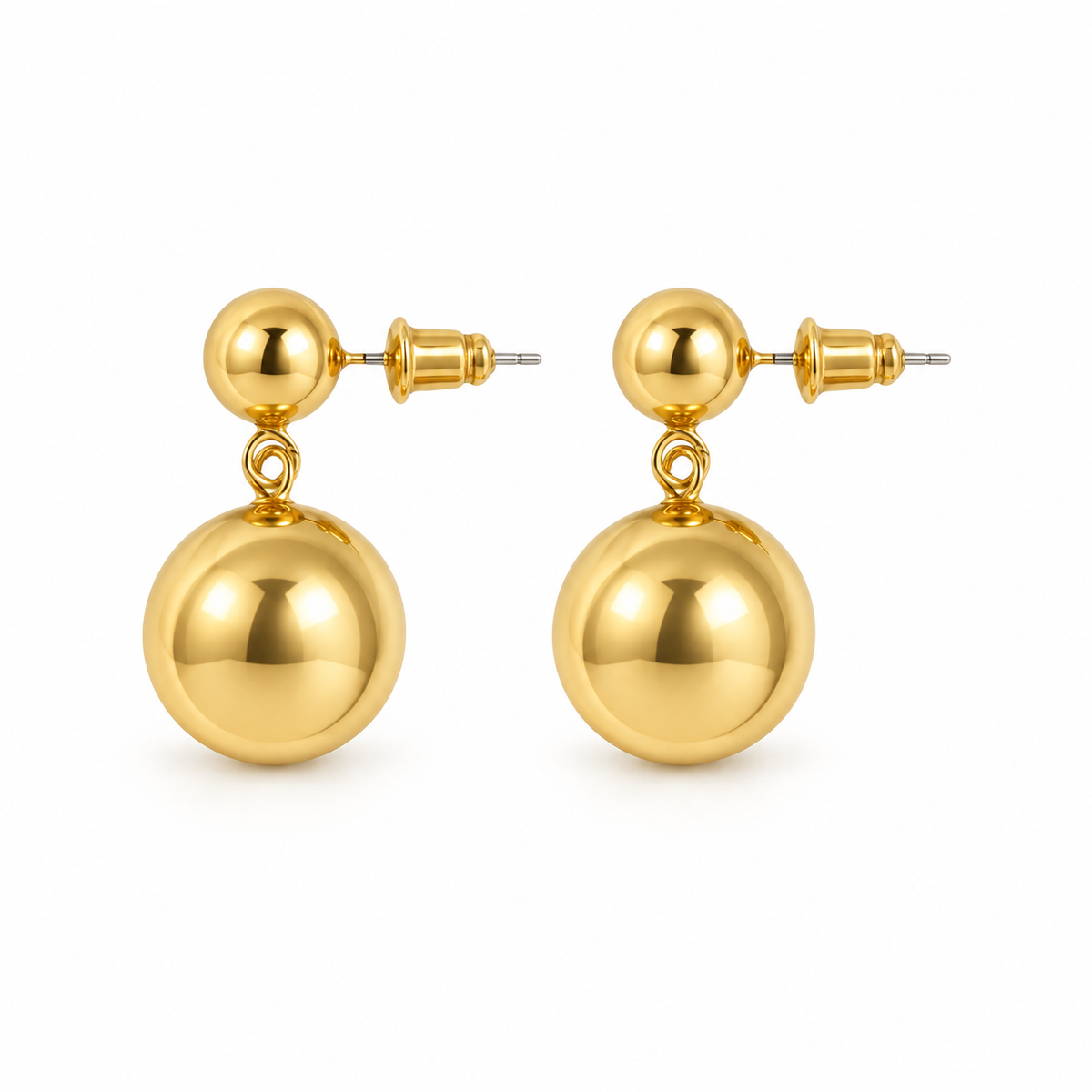 Double Ball Drop Earrings — product detail