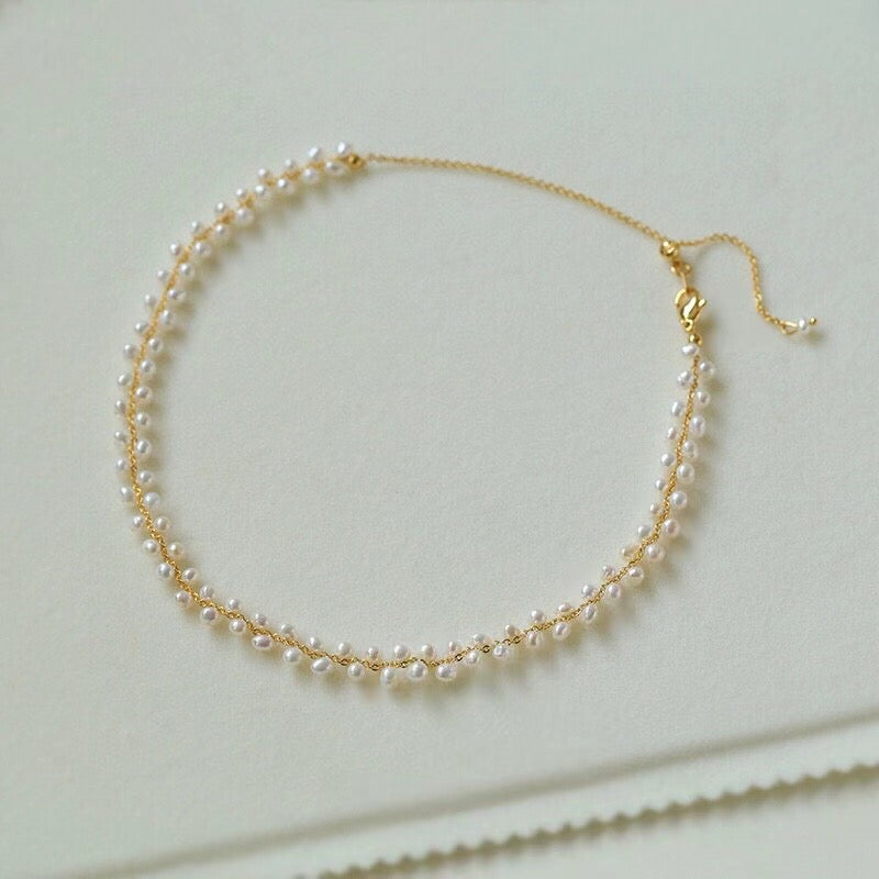 FELICITY Layered Rice Pearls Choker Necklace and Bracelet ( Purchase individually) - Zafari Studio Jewelry