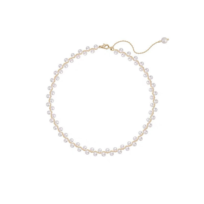 Felicity Layered Freshwater Pearls Choker Necklace, Bracelet or Full Set - Zafari Studio Jewelry