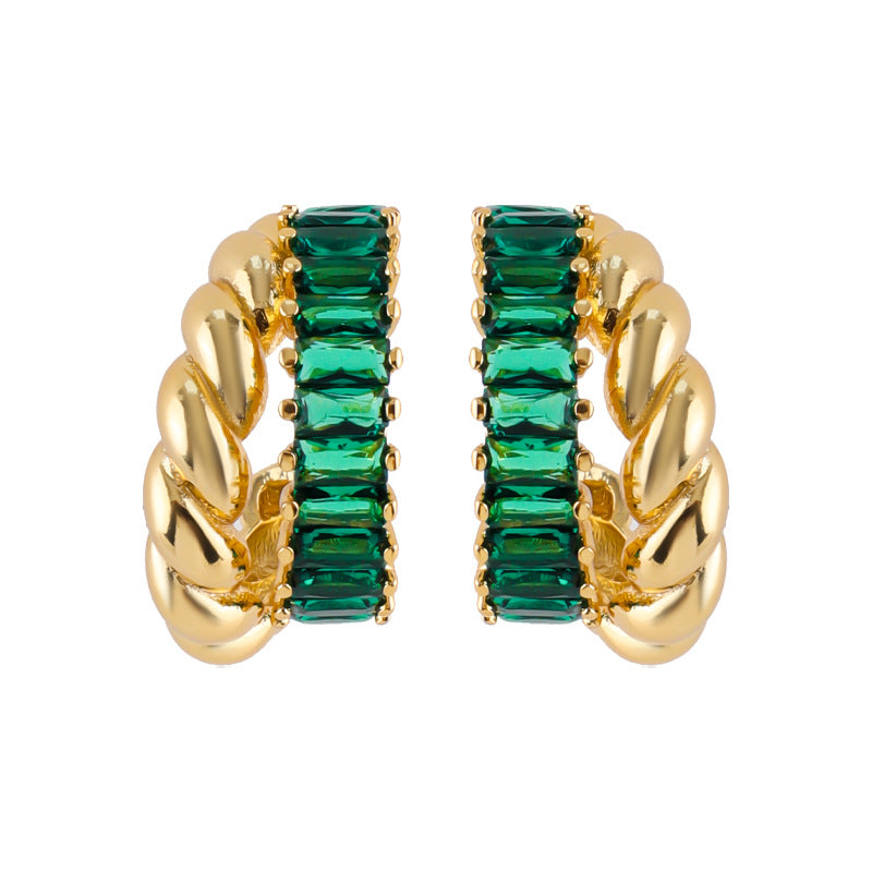 Twisted Striped CZ Earrings - Zafari Studio Jewelry