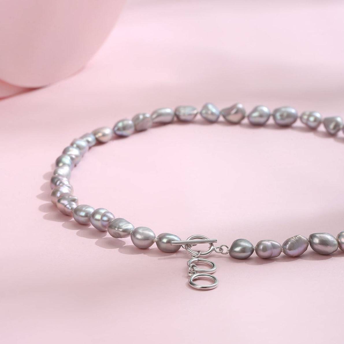 Baroque Grey Freshwater Pearl Necklace - Zafari Studio Jewelry