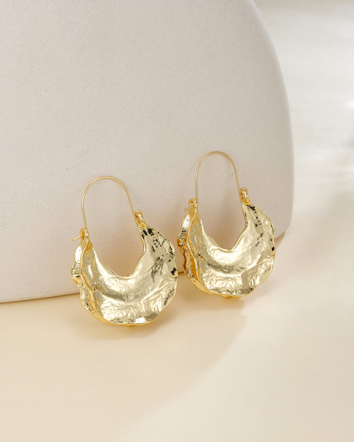 Hammered Crescent Earrings - earrings | ZAFARI Studio Jewelry