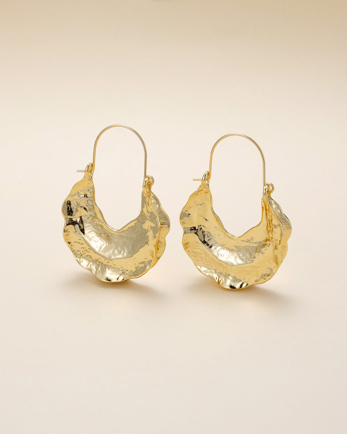 Hammered Crescent Earrings - earrings | ZAFARI Studio Jewelry