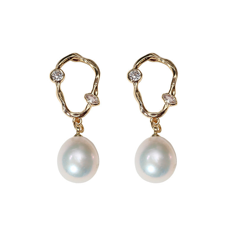 Irregular Pearl Drop Earrings - Zafari Studio Jewelry